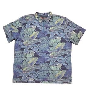 Robert Graham 2XL Paradise Garage Zip Polo Tropical Shirt Short Sleeve Men’s